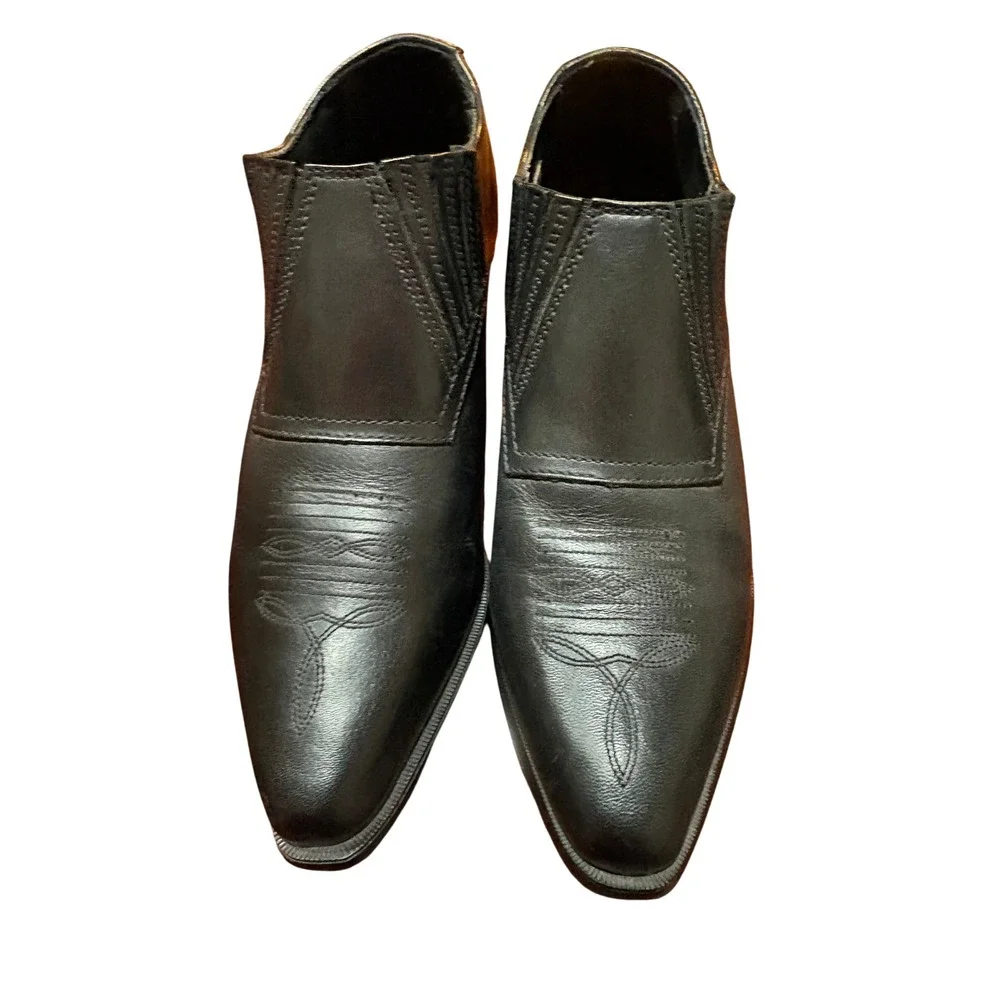 Durango, Gothwetern RD3520 Womens Black Leather Western Ankle Boots Pointed Toe
